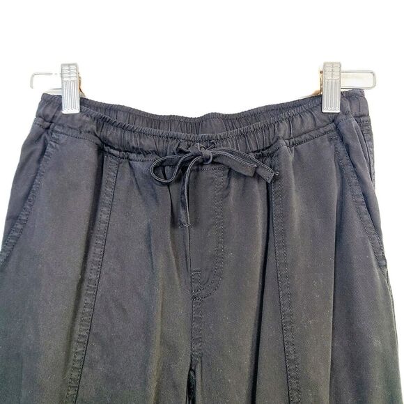 Dear John Cargo Jogger Pant XS Black Chambray Pockets Casual Lightweight Pull-On - Picture 4 of 12